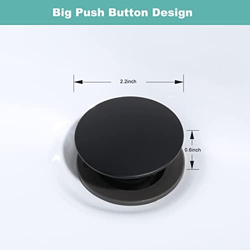 Bathroom Sink Drain Without Overflow, ARCORA Matte Black Pop Up Drain - Image 6