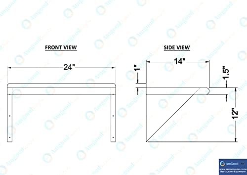 AmGood 14 in. x 24 in. Stainless Steel Wall Mount Shelf - Image 5