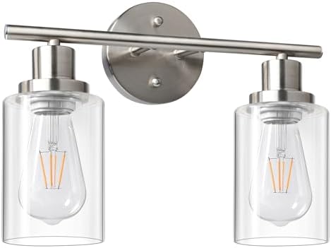 Unicozin 2 Light Vanity Lights, Brushed Nickel Wall Sconce Light by Unicozin