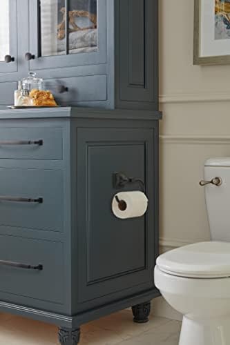 Amerock Stature 6-5/16" Matte Black Single Post Toilet Paper Holder - Image 2