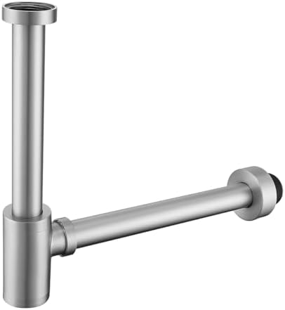 RANDOM Brass Round Bottle P-Trap 1 1/4, Raise and Lengthen Adjustable Basin by RANDOM