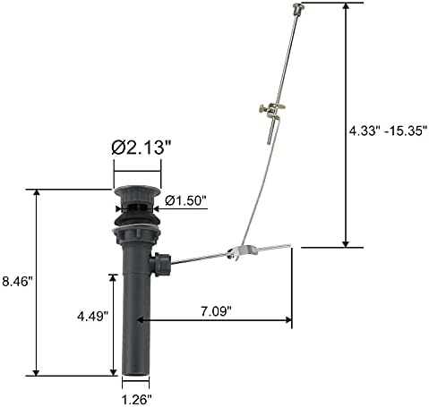 Bathroom Sink Drain with Lift Rod, Brushed Nickel Sink Drain with Overflow - Image 4