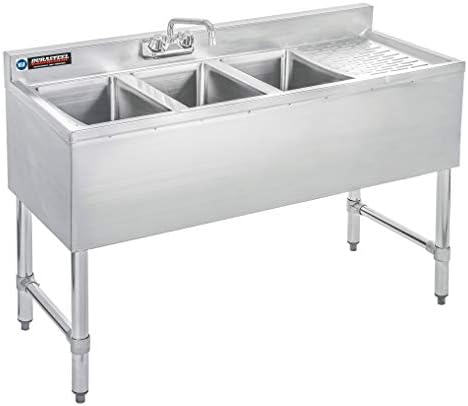 DuraSteel 3 Compartment Under Bar Sink by DuraSteel