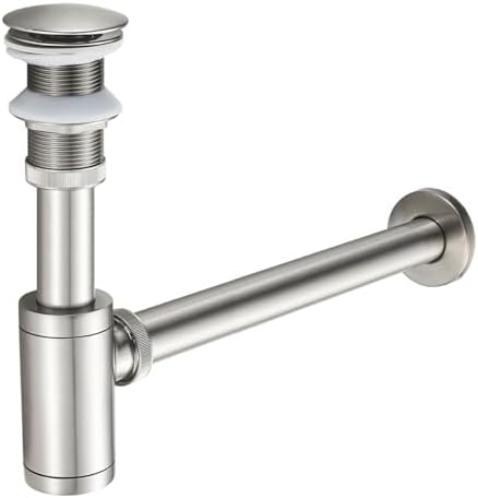 Solid Brass Bathroom Sink P-Trap Complete Set, Adjustable 1-1/4 Bottle Trap by DROPINKITCHENSINK
