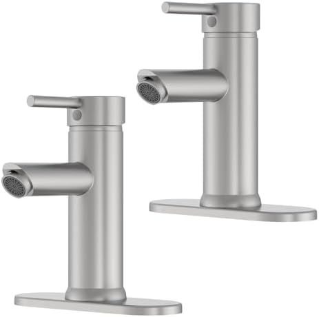 2 Pack Bathroom Faucet for 1 or 3 Holes, Brushed Nickel by Greenspring