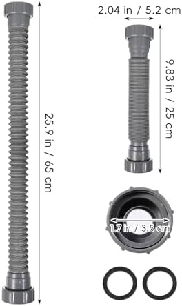 2 Pack Flexible Sink Drain Pipe, Expandable 1-1/2" P Trap Replacement Kit - Image 2