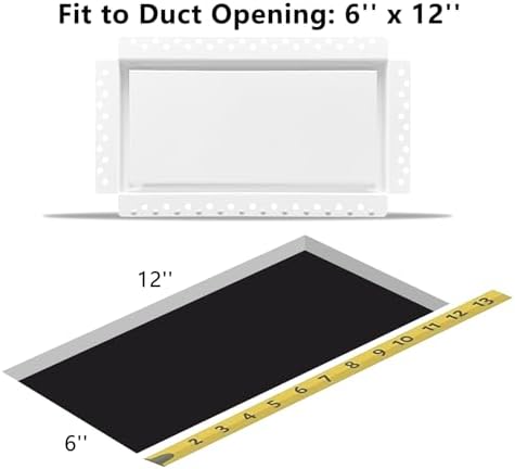 6x12 Inch Steel Recessed Flush Wall Vent Cover - Image 2