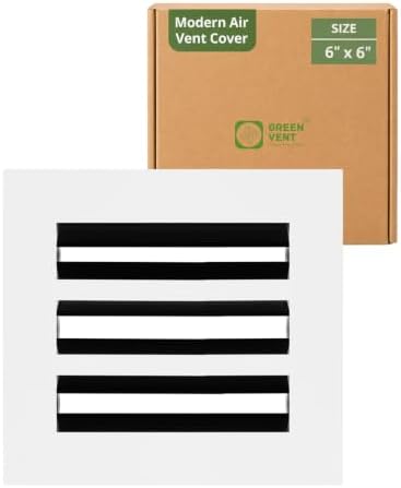 Modern Air Vent Cover 6x6 – Slim Design Aluminum Linear Slot Diffuser, by GREENVENT