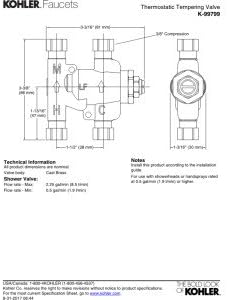 KOHLER K-99799-NA Under-Counter Thermostatic Mixing Valve - Image 2