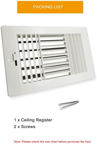 10x8 Inch FanGoFast Ceiling Register Wall Vent 3-Way Plastic Sidewall Ceiling - Image 7