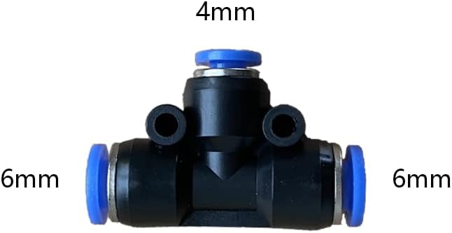 5 Pcs 6mm x 4mm x 6mm Pneumatic T Shaped 3 Way Tube Reducer Connector, Quick - Image 2