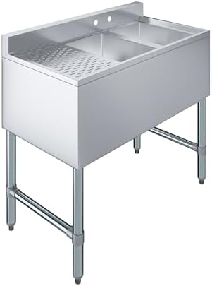 AmGood 36 in. x 19 in. Two Compartment Under Bar Sink by AmGood