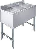 AmGood 36 in. x 19 in. Two Compartment Under Bar Sink by AmGood