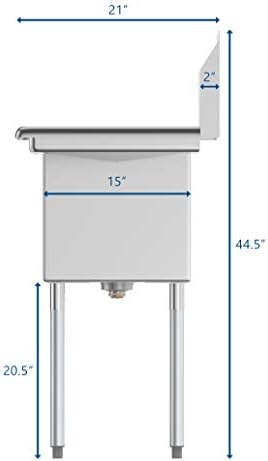 KoolMore 1 Compartment Stainless Steel NSF Commercial Kitchen Prep & Utility - Image 6