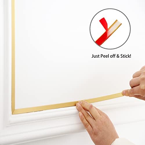 Trimold Matte Gold Molding Trim Peel and Stick, Flexible Mirror Border Design - Image 3