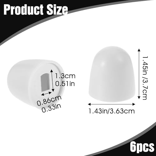 6 Packs Universal Toilet Bolt Caps, Tall Toilet Bolt Caps, Round Plastic - Image 2