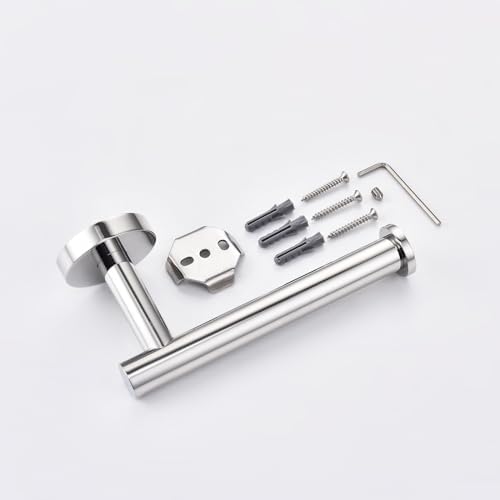 TASTOS Polished Chrome Toilet Paper Holder SUS304 Stainless Steel, Modern Round - Image 7
