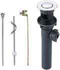 Bathroom Sink Drain with Lift Rod, ARCORA Sink Drain with Overflow, Chrome by ARCORA