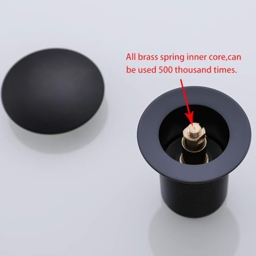 RANDOM Black Bathroom Sink Drain Stopper Without Overflow Pop Up Drain - Image 4