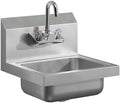 Stainless Steel Wall Mounted Hand Sink 12 in. x 16 in. by AmGood