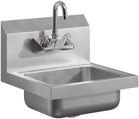 Stainless Steel Wall Mounted Hand Sink 12 in. x 16 in. by AmGood