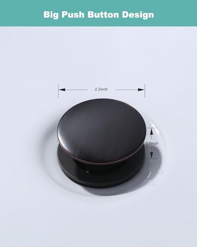 Bathroom Sink Drain Without Overflow, ARCORA Oil Rubbed Bronze Pop Up Drain - Image 5