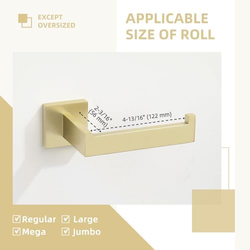 Angle Simple Toilet Paper Holder Wall Mount, Brushed Gold - Image 7
