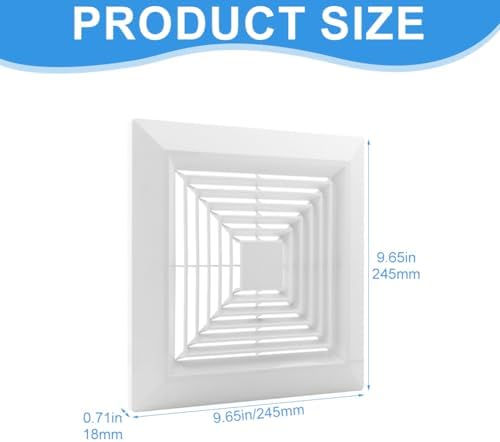 Bathroom Vent Cover, 9.65"x9.65" Bathroom Exhaust Fan Cover - Image 2