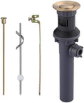Bathroom Sink Drain with Lift Rod, Brushed Gold Sink Drain with Overflow by ARCORA