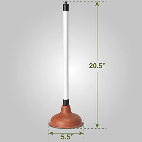 LDR 512 3210A Toilet Sink and Drain, Plastic Handle Rubber Cup Removes Clogs - Image 2