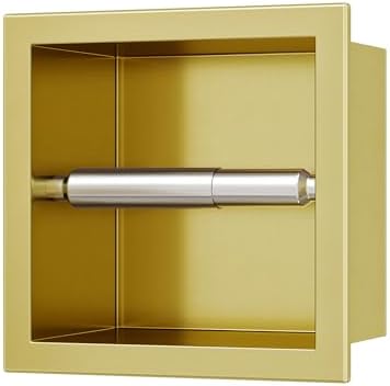 Neodrain Gold 304 Stainless Steel Recessed in Wall Toilet Paper Holder by Neodrain