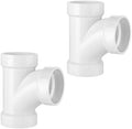 Asterbacks 2 inch PVC Tee T Schedule 40 White Pipe Fittings Connectors PPT-753 by AsterbacksPlumbingSystem