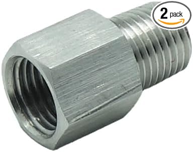 2 Pcs 1/4" NPT Pipe Male x M14*1.5 Female Metric Gauge Sensor Adapter Stainless by CDQBWKJGFJ