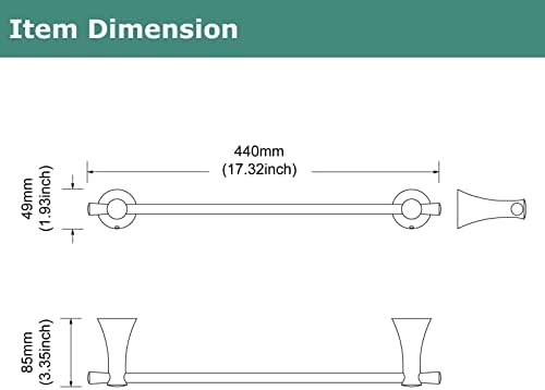PARLOS 17 Inch Towel Holder Wall Mounted - Image 6