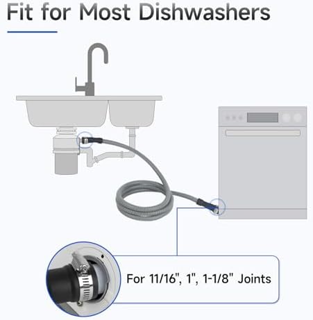 10FT Dishwasher Drain Hose, Flexible Corrugated Dishwasher Hose Replacement - Image 6