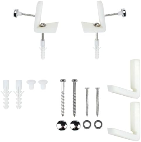 2 Set Toilet Pan Floor Mount Fixing Bolts Screws Non-Wobbly L Angled Bracket by Unknown