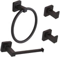 4-Piece Black Bathroom Hardware Set, Include Toilet Paper Holder, Hand Towel by Ntipox