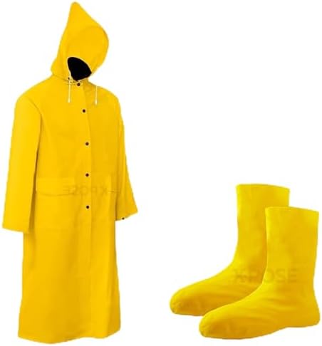 Xpose Safety Heavy-Duty .35mm PVC Yellow Raincoat Jacket & Hazmat Boot & Shoes by XposeSafety