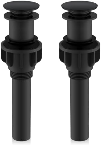 KENES 2 Pack Black Pop Up Bathroom Sink Drain Assembly Without Overflow by KENESBathroomKitchen