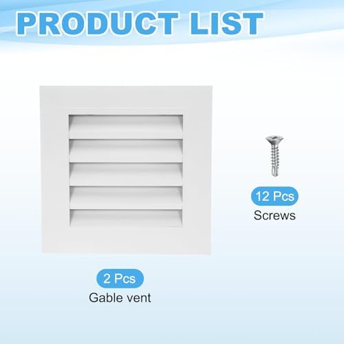 PATIKIL 10 x 10 Inch Gable Vent, 8 x 8 Inch Duct Opening Size - Image 3