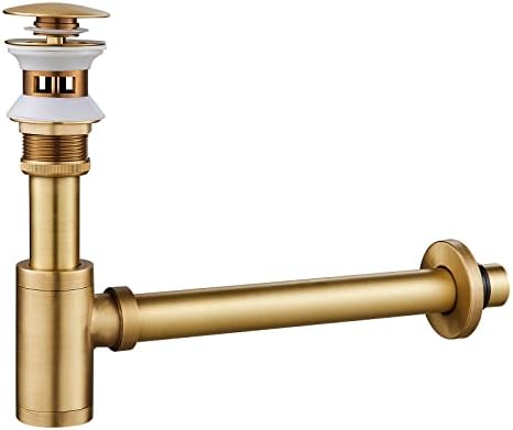 1-1/4" Solid Brass Bottle Trap Overflow Pop-Up Sink Kit Antique by MENATT