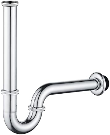 Bathroom Basin Sink Bottle P Trap, Brass U-Shape 1-1/4 inch Slip Inlet Drain by GORDEE