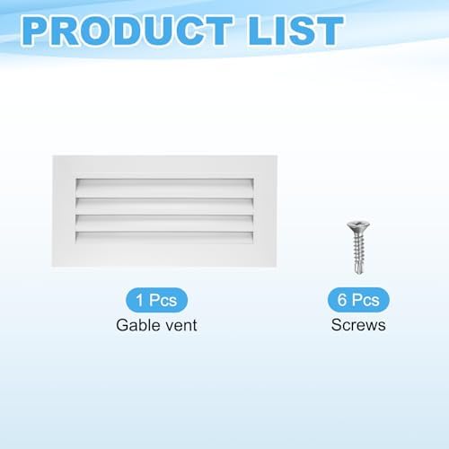 PATIKIL 8 x 16 Inch Gable Vent, 14 x 6 Inch Duct Opening Size - Image 3