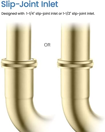 KIBI Bottle P-Trap for Bathroom Sink, 1.5-inch | Decorative Brass Waste Drain - Image 5