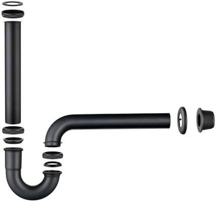 Bathroom Basin Sink Bottle P Trap, Brass U-Shape 1-1/4 inch Slip Inlet Drain - Image 5