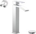 Chrome Vessel Sink Faucet, Waterfall Bathroom Faucets by Greenspring