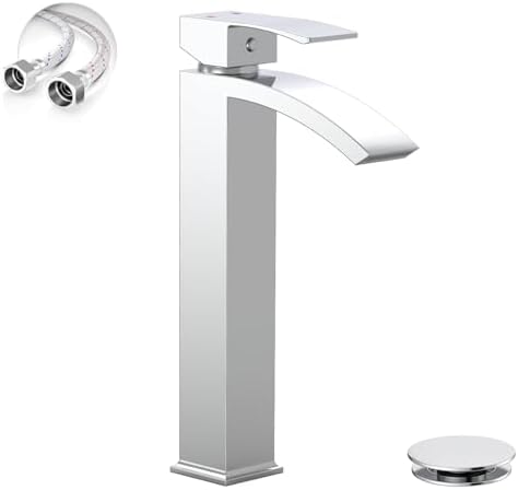 Chrome Vessel Sink Faucet, Waterfall Bathroom Faucets by Greenspring