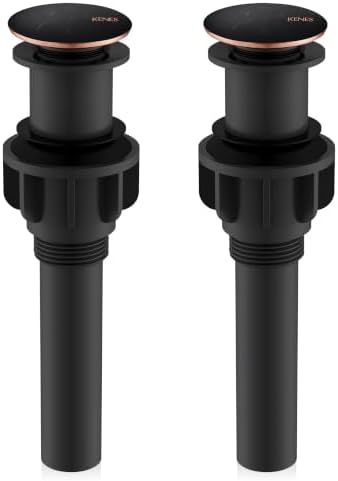 KENES 2 Pack Oil Rubbed Bronze Pop Up Bathroom Sink Drain Without Overflow by KENESBathroomKitchen