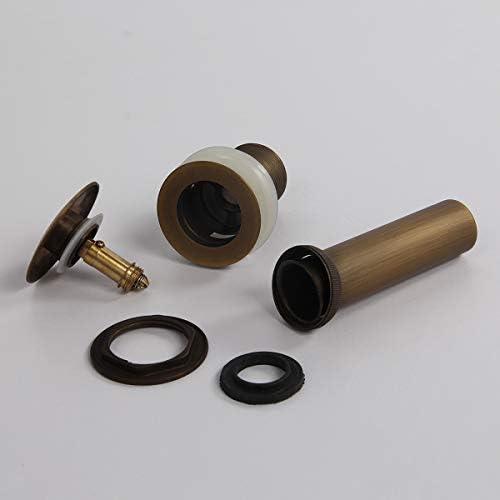 Flybath Sink Drain with Overflow Large Pop Up Antique Brushed Brass - Image 4