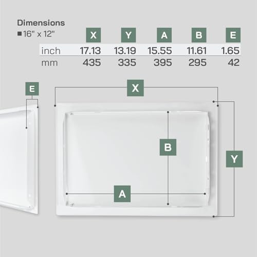 Vent Systems 16" x 12" Inch White Galvanized Steel Access Panel – Durable - Image 2